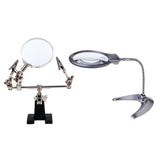 Maxbell 2 Pieces 2X5X Table Lamp Magnifier with 2.5X Helping Hand Magnifier Tools