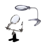 Maxbell 2 Pieces 2X5X Table Lamp Magnifier with 2.5X Helping Hand Magnifier Tools