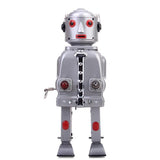 Maxbell 2 Pieces Retro Wind Up Clockwork Mechanical Walking Tin Mr.Robot Toys