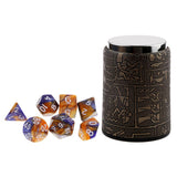 Maxbell 7X Polyhedral Dice for Dungeons and Dragons Table Game+Dice Cup Blue Yellow