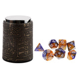 Maxbell 7X Polyhedral Dice for Dungeons and Dragons Table Game+Dice Cup Blue Yellow