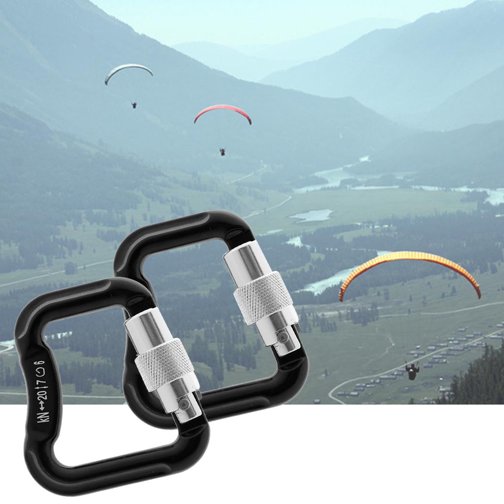 Maxbell 2 Pieces Abseiling Paragliding Paraglider Parachute Snap Lock Carabiner 20KN