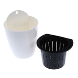 Maxbell Garden Self-watering Plant Flower Pot Wall Hanging Plastic Planter L white