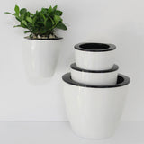 Maxbell Garden Self-watering Plant Flower Pot Wall Hanging Plastic Planter L white