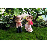 Maxbell 1 pair Miniature Bride and Groom Fairy Garden Bonsai Landscape Decor White