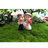 Maxbell 1 pair Miniature Bride and Groom Fairy Garden Bonsai Landscape Decor White