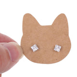 Maxbell 100 Pieces Kraft Paper Cat Earring Display Tags Cards Jewellery Holder