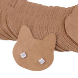 Maxbell 100 Pieces Kraft Paper Cat Earring Display Tags Cards Jewellery Holder
