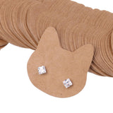 Maxbell 100 Pieces Kraft Paper Cat Earring Display Tags Cards Jewellery Holder