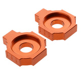 Maxbell Rear Axle Spindle Adjuster Blocks for KTM DUKE 125200 390 990 Orange