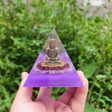 Maxbell 8cm Crystal Orgone Pyramid Buddha Home Furnishing Article Handmade Jewelry