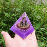 Maxbell 8cm Crystal Orgone Pyramid Buddha Home Furnishing Article Handmade Jewelry