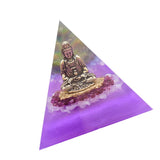 Maxbell 8cm Crystal Orgone Pyramid Buddha Home Furnishing Article Handmade Jewelry