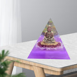 Maxbell 8cm Crystal Orgone Pyramid Buddha Home Furnishing Article Handmade Jewelry