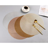 Maxbell Dining Table Place Mats 15" Non-Slip Insulation Setting Mats for Hotel Decor light golden