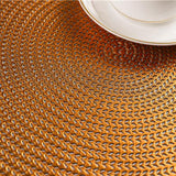 Maxbell Dining Table Place Mats 15" Non-Slip Insulation Setting Mats for Hotel Decor light golden