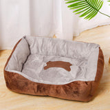 Maxbell Soft Warm Pet Bed Dog Cat Cozy Cushion Mats Plush Bed Blanket Brown 43x30CM