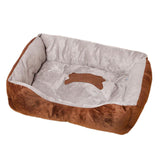 Maxbell Soft Warm Pet Bed Dog Cat Cozy Cushion Mats Plush Bed Blanket Brown 43x30CM