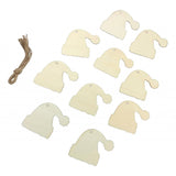 Maxbell 10pcs unpainted wooden ornament Blank charms CHRISTMAS TREE Hat