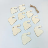 Maxbell 10pcs unpainted wooden ornament Blank charms CHRISTMAS TREE Hat