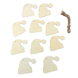 Maxbell 10pcs unpainted wooden ornament Blank charms CHRISTMAS TREE Hat