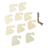 Maxbell 10pcs unpainted wooden ornament Blank charms CHRISTMAS TREE Hat