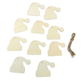 Maxbell 10pcs unpainted wooden ornament Blank charms CHRISTMAS TREE Hat