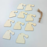 Maxbell 10pcs unpainted wooden ornament Blank charms CHRISTMAS TREE Hat