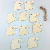 Maxbell 10pcs unpainted wooden ornament Blank charms CHRISTMAS TREE Hat