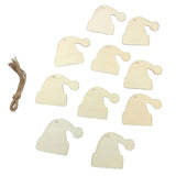 Maxbell 10pcs unpainted wooden ornament Blank charms CHRISTMAS TREE Hat