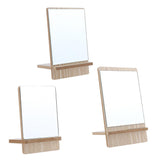 Maxbell Bathroom Shaving Vanity Mirror Standing Wooden Folding Makeup Mirror Small