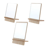 Maxbell Bathroom Shaving Vanity Mirror Standing Wooden Folding Makeup Mirror Small