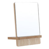 Maxbell Bathroom Shaving Vanity Mirror Standing Wooden Folding Makeup Mirror Small