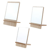 Maxbell Bathroom Shaving Vanity Mirror Standing Wooden Folding Makeup Mirror Small