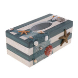 Maxbell Wood Tissue Box Cover Rectangular Nautical Theme Dispenser Holder Green