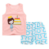 Maxbell Kids Baby Summer Suit Casual Sleeveless T-shirt Tops and Shorts Cake 65