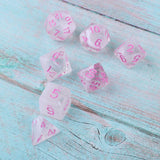 Maxbell 7 Pieces Plastic Clear Transparent Multi-side with Number Dice Set style2