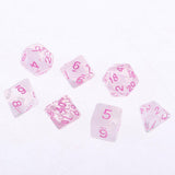 Maxbell 7 Pieces Plastic Clear Transparent Multi-side with Number Dice Set style2