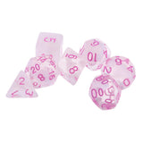 Maxbell 7 Pieces Plastic Clear Transparent Multi-side with Number Dice Set style2