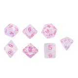 Maxbell 7 Pieces Plastic Clear Transparent Multi-side with Number Dice Set style2