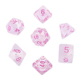Maxbell 7 Pieces Plastic Clear Transparent Multi-side with Number Dice Set style2