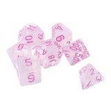 Maxbell 7 Pieces Plastic Clear Transparent Multi-side with Number Dice Set style2