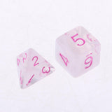 Maxbell 7 Pieces Plastic Clear Transparent Multi-side with Number Dice Set style2