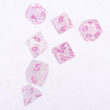 Maxbell 7 Pieces Plastic Clear Transparent Multi-side with Number Dice Set style2
