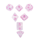 Maxbell 7 Pieces Plastic Clear Transparent Multi-side with Number Dice Set style2