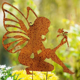 Maxbell Rustic Angel Fairy Stakes Garden Lawn Outdoor Yard Art Decor