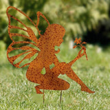 Maxbell Rustic Angel Fairy Stakes Garden Lawn Outdoor Yard Art Decor