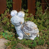 Maxbell European Style Resin Animal Garden Statue Solar Powered Light Turtle