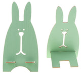 Maxbell Wooden Cute Rabbit Holder Desktop Stander Bracket For Cell Phone Green