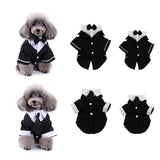 Maxbell Dog Puppy Pet Clothes Stylish Suit Bow Tie Costume Wedding Shirt  S type 1